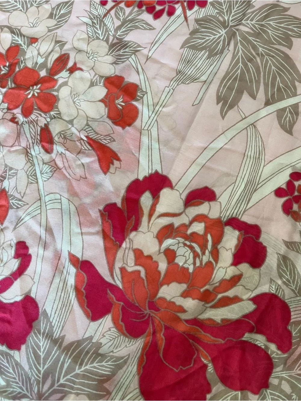 Talbots Pink & Cream Floral Scarf